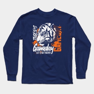 Vintage Tigers Gameday // High School Tigers School Spirit Orange Long Sleeve T-Shirt